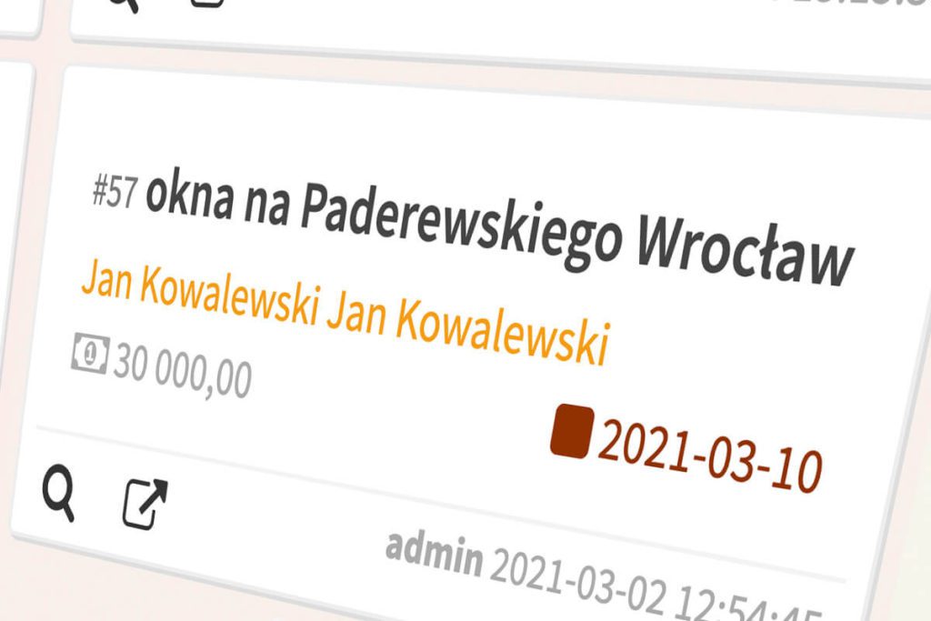 Każda szansa sprzedaży zwizualizowana jest w formie kafelka na tablicy kanban.